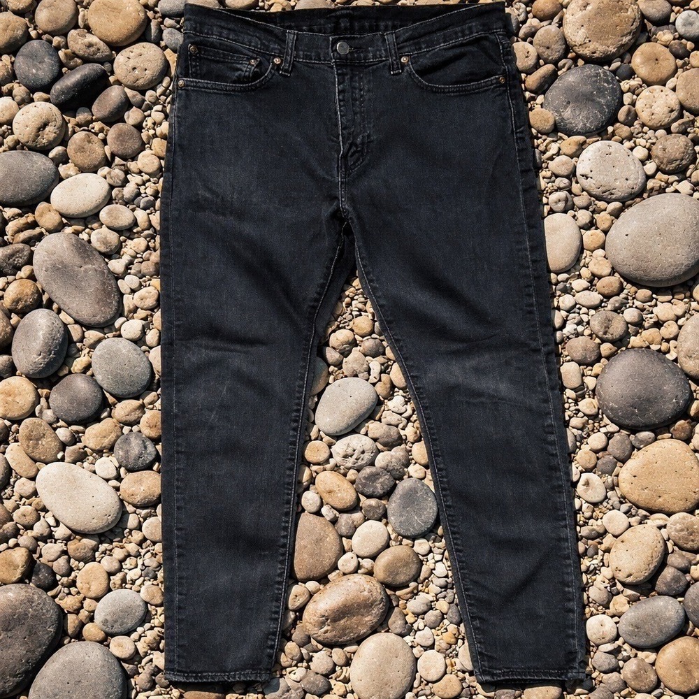 Levis Premium 512 Slim Taper Jeans Mens 32x32 Washed Black Denim Pants Used